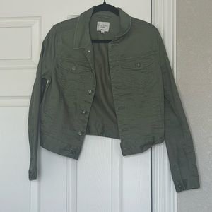 Love Tree Denim Jacket . Olive Green . Medium